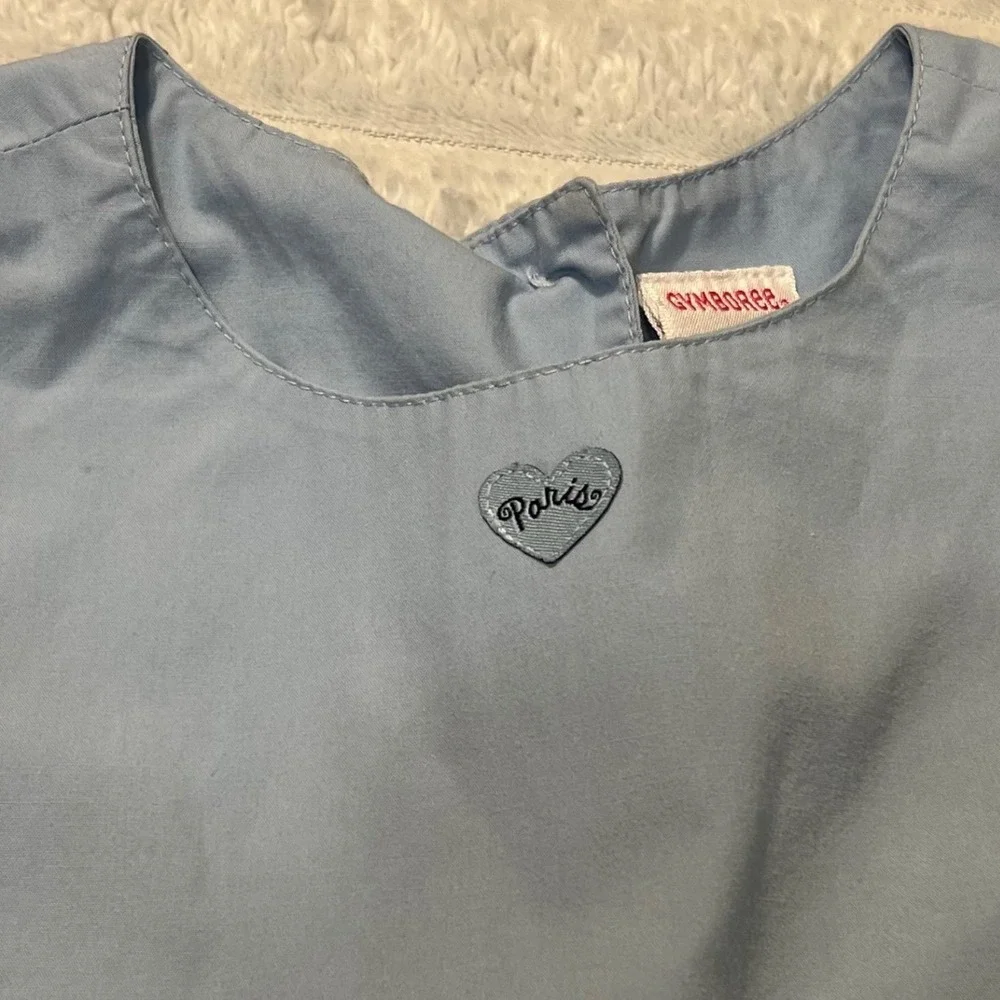 Vintage Y2K Gymboree Girls 3T Dress Blue Navy Striped Heart Pleated Bow Back